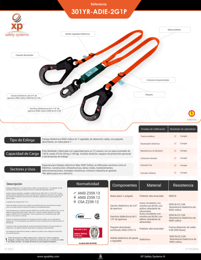 eslinga-en-y-dielectrica-con-absorbedor-certificada-xp-dotaciones-a-domicilio